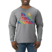 Дива Боби, бъди мил човешки положителен вдъхновяващ лозунг вдъхновяващ християнски мъже риза с дълъг ръкав, Хедър Грей, среден
