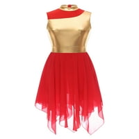 Дамски метален цветен блок пачуърк лирическа съвременна танцова рокля
